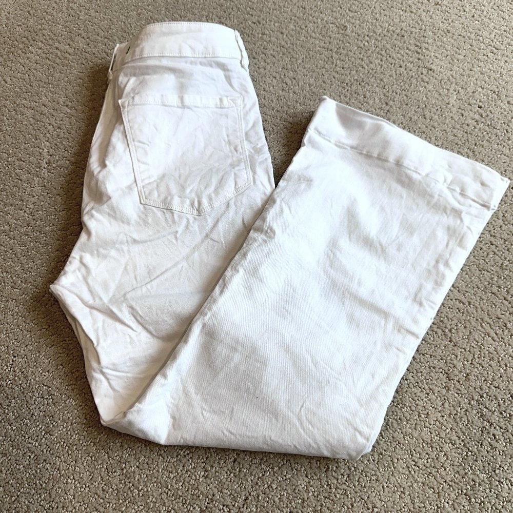 J Brand Jeans Doll White High Rise Crop Bell Bottom Boho Festival Sz 30 #222K120